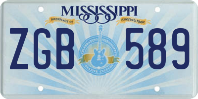 MS license plate ZGB589