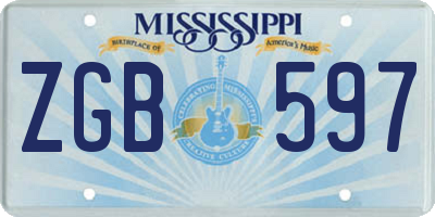 MS license plate ZGB597
