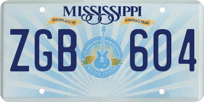MS license plate ZGB604