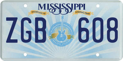 MS license plate ZGB608