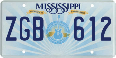 MS license plate ZGB612