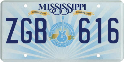 MS license plate ZGB616