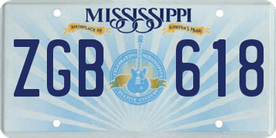 MS license plate ZGB618