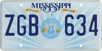 MS license plate ZGB634