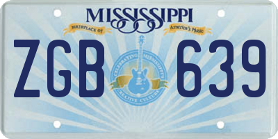 MS license plate ZGB639