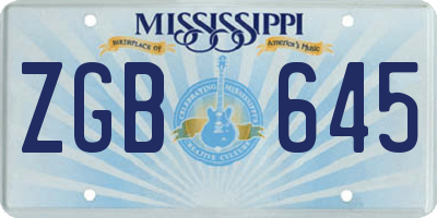 MS license plate ZGB645