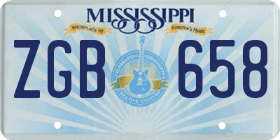 MS license plate ZGB658