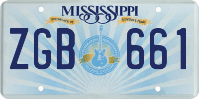 MS license plate ZGB661