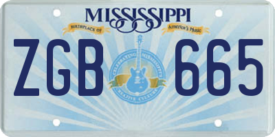 MS license plate ZGB665