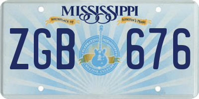 MS license plate ZGB676