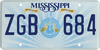 MS license plate ZGB684