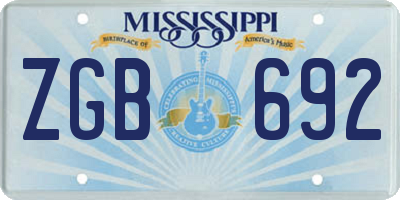MS license plate ZGB692