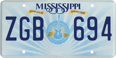 MS license plate ZGB694