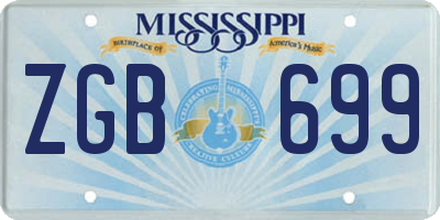 MS license plate ZGB699