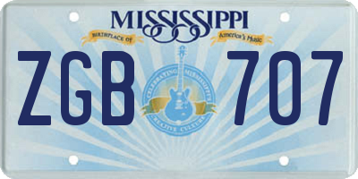 MS license plate ZGB707
