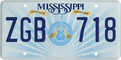 MS license plate ZGB718
