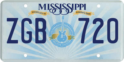 MS license plate ZGB720