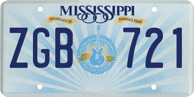 MS license plate ZGB721