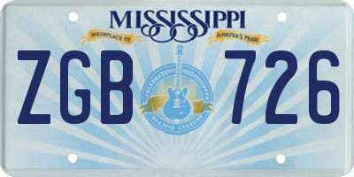 MS license plate ZGB726