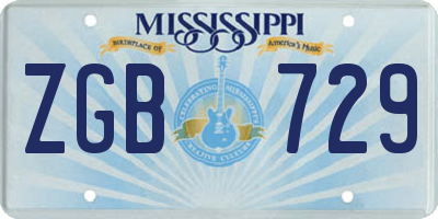 MS license plate ZGB729
