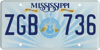 MS license plate ZGB736