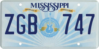 MS license plate ZGB747