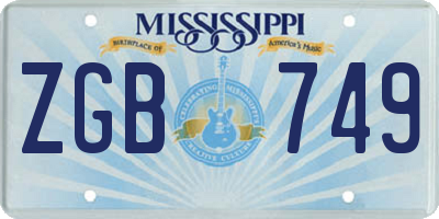 MS license plate ZGB749
