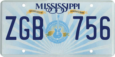 MS license plate ZGB756