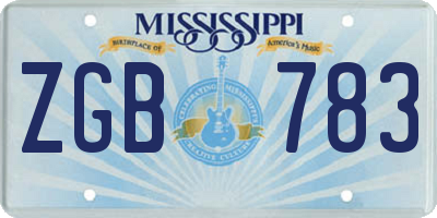 MS license plate ZGB783