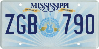 MS license plate ZGB790