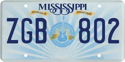 MS license plate ZGB802