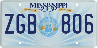 MS license plate ZGB806