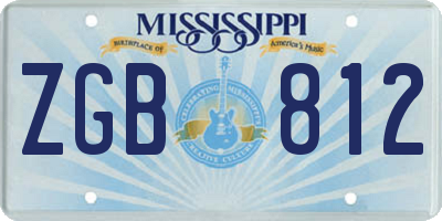MS license plate ZGB812