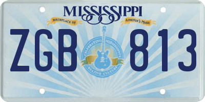 MS license plate ZGB813