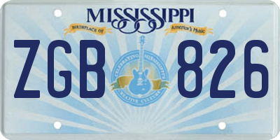 MS license plate ZGB826