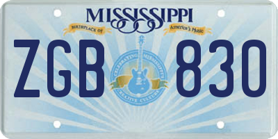 MS license plate ZGB830