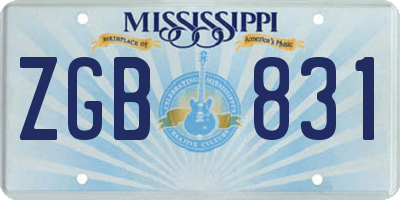 MS license plate ZGB831