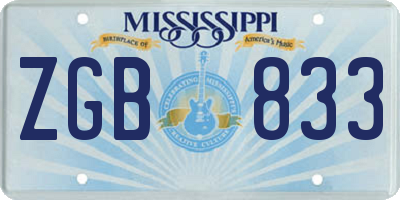 MS license plate ZGB833
