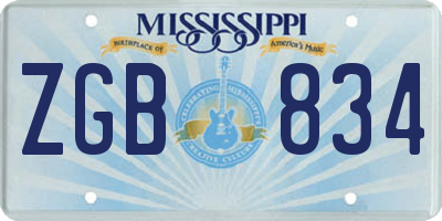 MS license plate ZGB834
