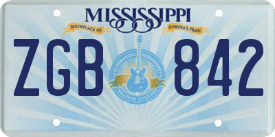 MS license plate ZGB842