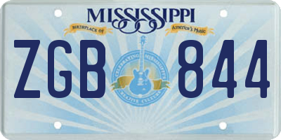 MS license plate ZGB844