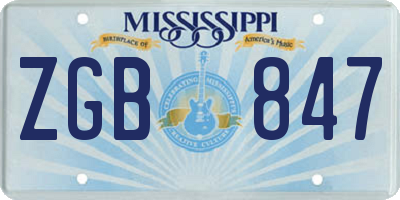 MS license plate ZGB847