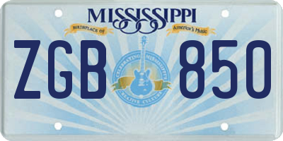 MS license plate ZGB850