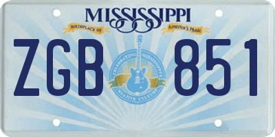 MS license plate ZGB851