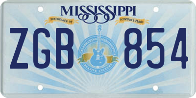 MS license plate ZGB854