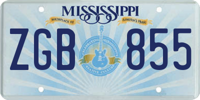 MS license plate ZGB855