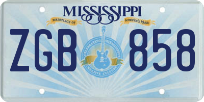 MS license plate ZGB858