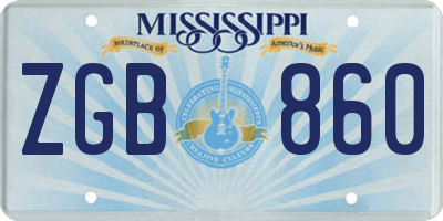 MS license plate ZGB860