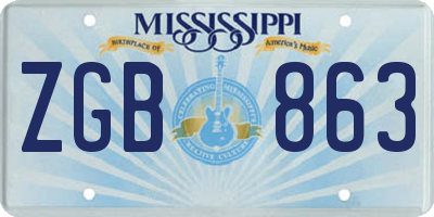 MS license plate ZGB863