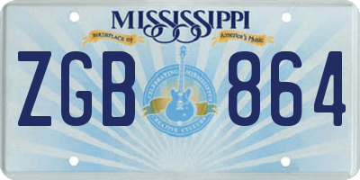 MS license plate ZGB864